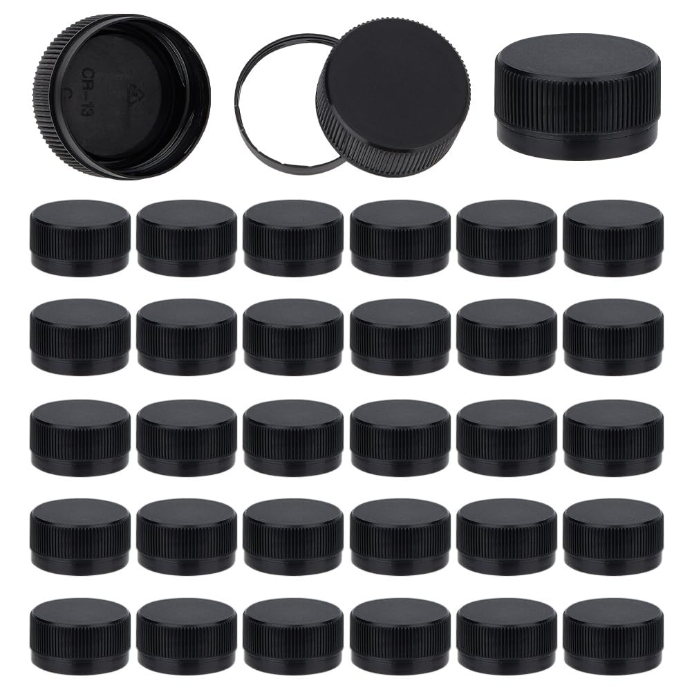 Amazon｜OLYCRAFT 50個 ボトルキャップ 内径29.5mm ブラック
